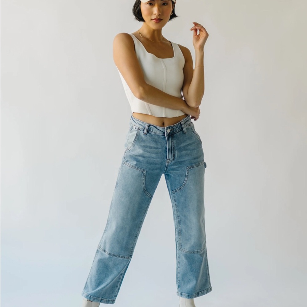 Ceros | The Loria Straight Leg Carpenter Light Blue Jeans